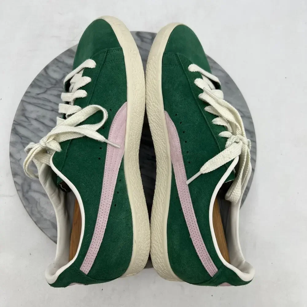 Puma Mens 13 Shoe Green Suede Clyde OG Lace Up Low Top Sneaker Retro 391962-10